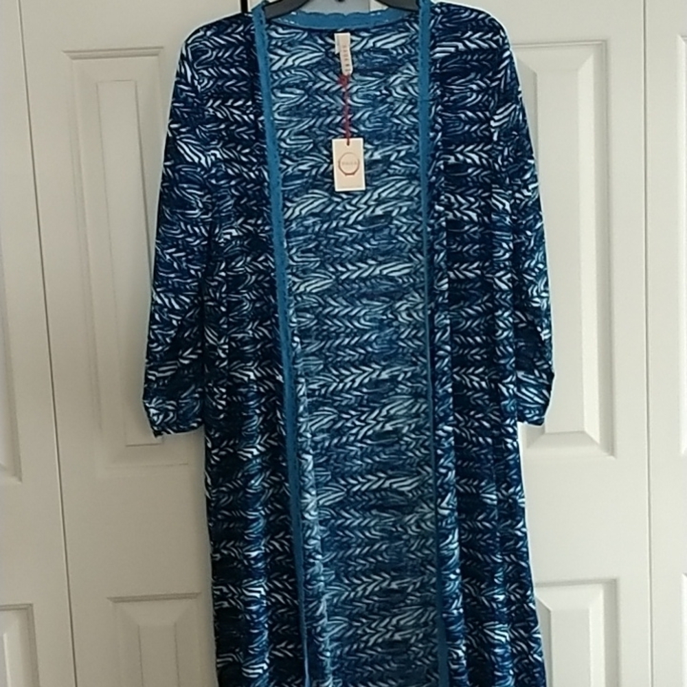 RAGA Blue Duster Kimono Beach Coverup XS - Picture 9 of 10